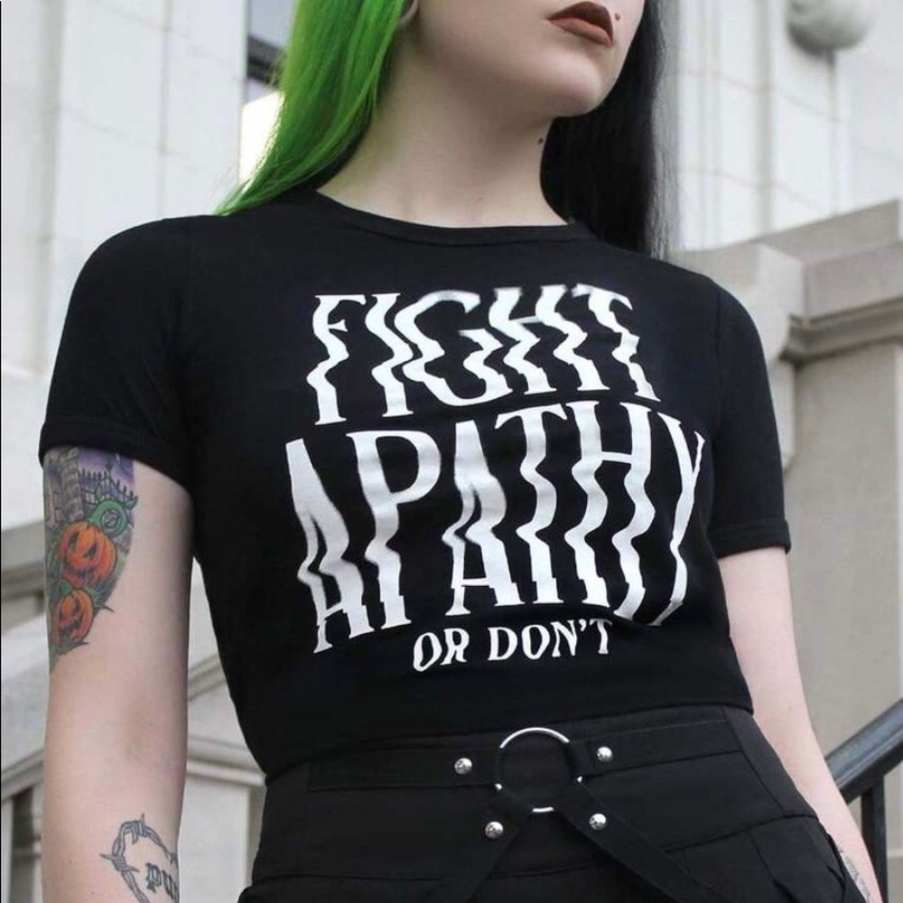 Killstar "Fight Apathy" Ringer Tee T-Shirt - Like New condition